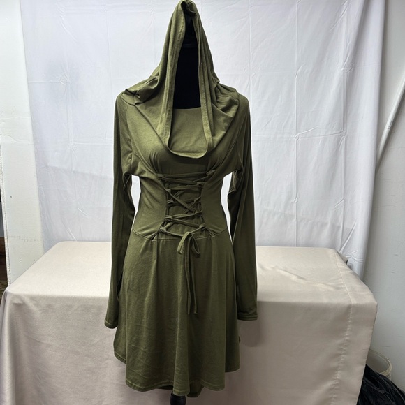 Hooded Renaisance Dress sz M - Picture 2 of 11